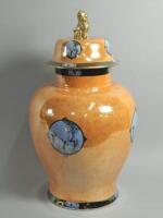 A large Wiltshaw and Robinson Carltonware Moonlight Cameo Bubbles vase and cover