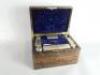 A Victorian calamander and brass bound dressing case