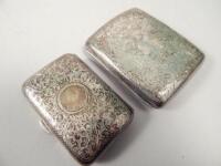 Two engraved silver cigarette cases