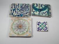 A group of four Iznik style tiles