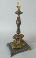 A 20thC gilt spelter table lamp