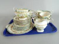 A Royal Albert Chelsea Bird pattern part tea service