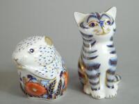 Two Royal Crown Derby porcelain paperweights