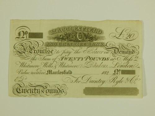 A Macclesfield and Cheshire Bank £20 note