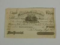 A Macclesfield and Cheshire Bank £5 note