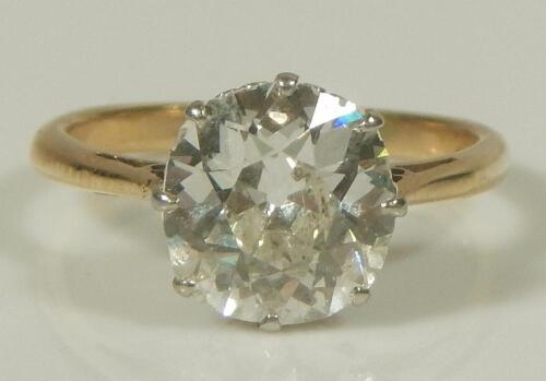 A diamond solitaire ring