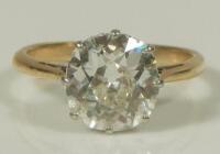 A diamond solitaire ring