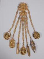 A late 19thC gilt metal chatelaine