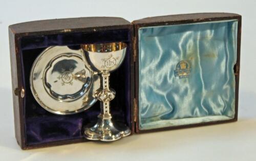 A Victorian silver travelling communion set