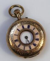 A ladies half hunter pocket watch