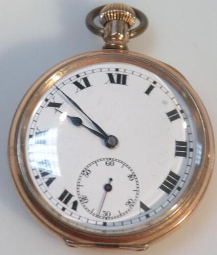 An SW&C gold plated open faced pocket watch