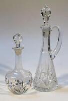 A crystal glass port decanter