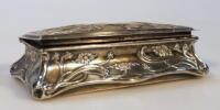 A Victorian silver gilt Art Nouveau trinket box