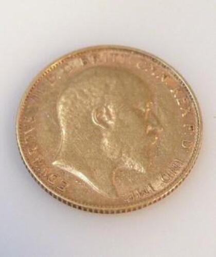 An Edwardian gold half sovereign