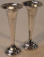 A pair of George V silver specimen vases