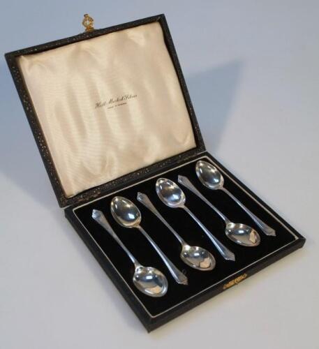 A cased set of six George VI silver teaspoons