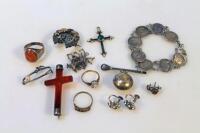 Various Victorian silver and other jewellery