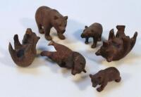 Various Black Forest style carved bear figures