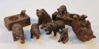 Various Black Forest carved bear figures