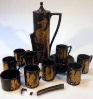 A Portmeirion Phonics pattern coffee service