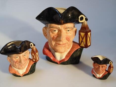 Three Royal Doulton character jugs