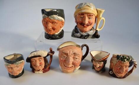 Seven various Royal Doulton character jugs