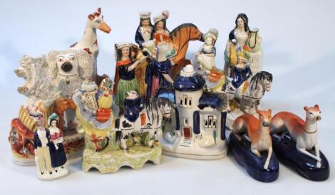 Various Staffordshire figures