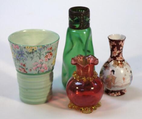 Various pottery and glass