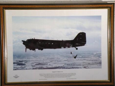 After Jeff Lee (20thC). Douglas DC-3 Dakota ZA 947 photographic print and various other aeronautical