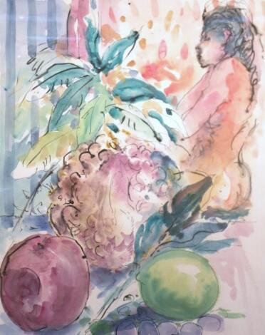 *Hendrik Grise (d 1982). Nude female aside fruit