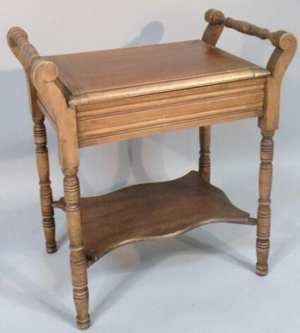 An Edwardian piano stool