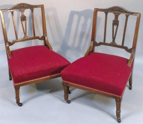 Two mahogany framed nursing or child's chairs