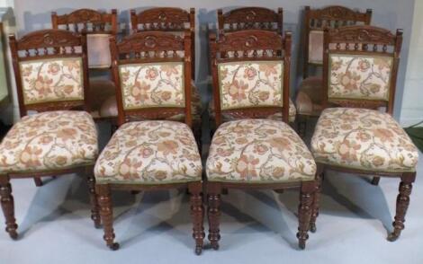 A harlequin set of eight dining chairs