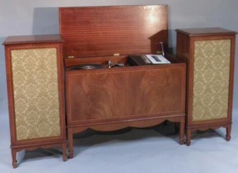 A Garrard 401 record player turn table and sound system