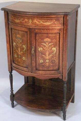 A rosewood boxwood and bone inlaid side cabinet