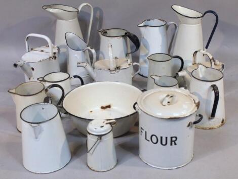 Various 19thC enamel ware