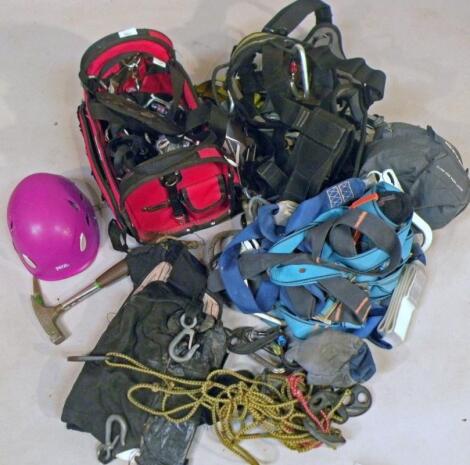 Various climbing equipment