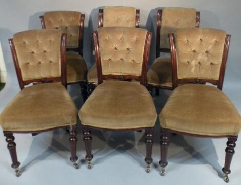 A set of six Victorian mahogany framed dining chairs