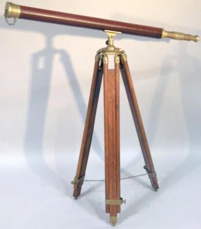 A brass and leather finish telescope