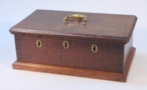 An oak deeds box