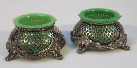 A pair of Old Sheffield plate dish holders