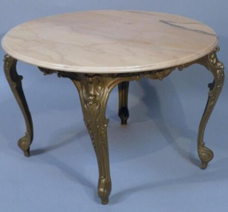 An onyx and gilt metal coffee table