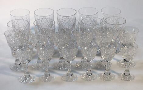 Ten large leaded crystal tumblers