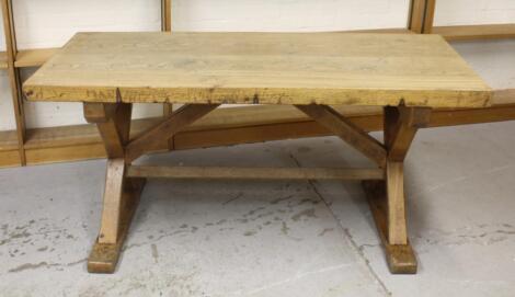 A light elm refectory table