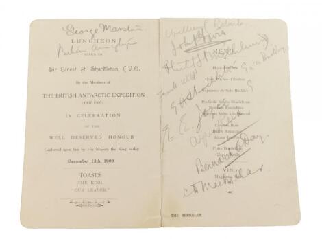The British Antarctic Expedition 1907-1909 led by Ernest Shackleton - December 13th 1909. A Signed M