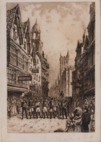 Charles Bird (1856-1916). Soldiers and Continental street scenes