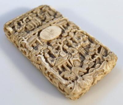 A 19thC Chinese ivory card case