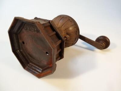 A late 19thC Christopher Dresser design cast iron coffee grinder - 2