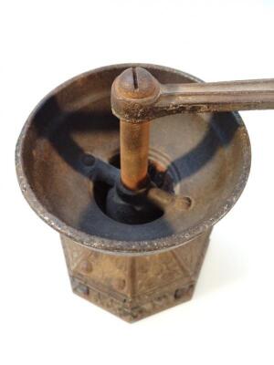 A late 19thC Christopher Dresser design cast iron coffee grinder - 3