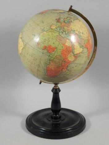 A late 19thC Philips 9inch terrestrial globe